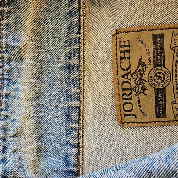 Vintage 80s Jordache Faded Jean Denim Jacket button down adjustable waist XL - Picture 9 of 10